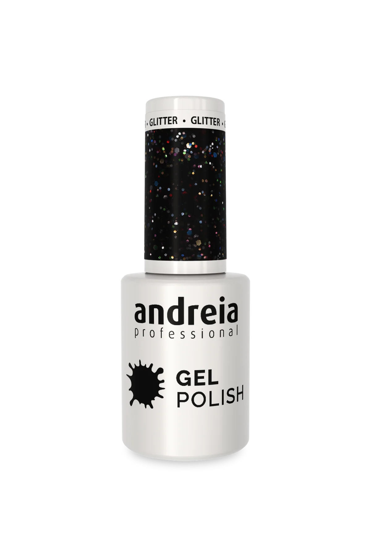 Gel Semipermanente 244 Preto com Glitter Multicolorido - 10,5ml - Andreia Professional