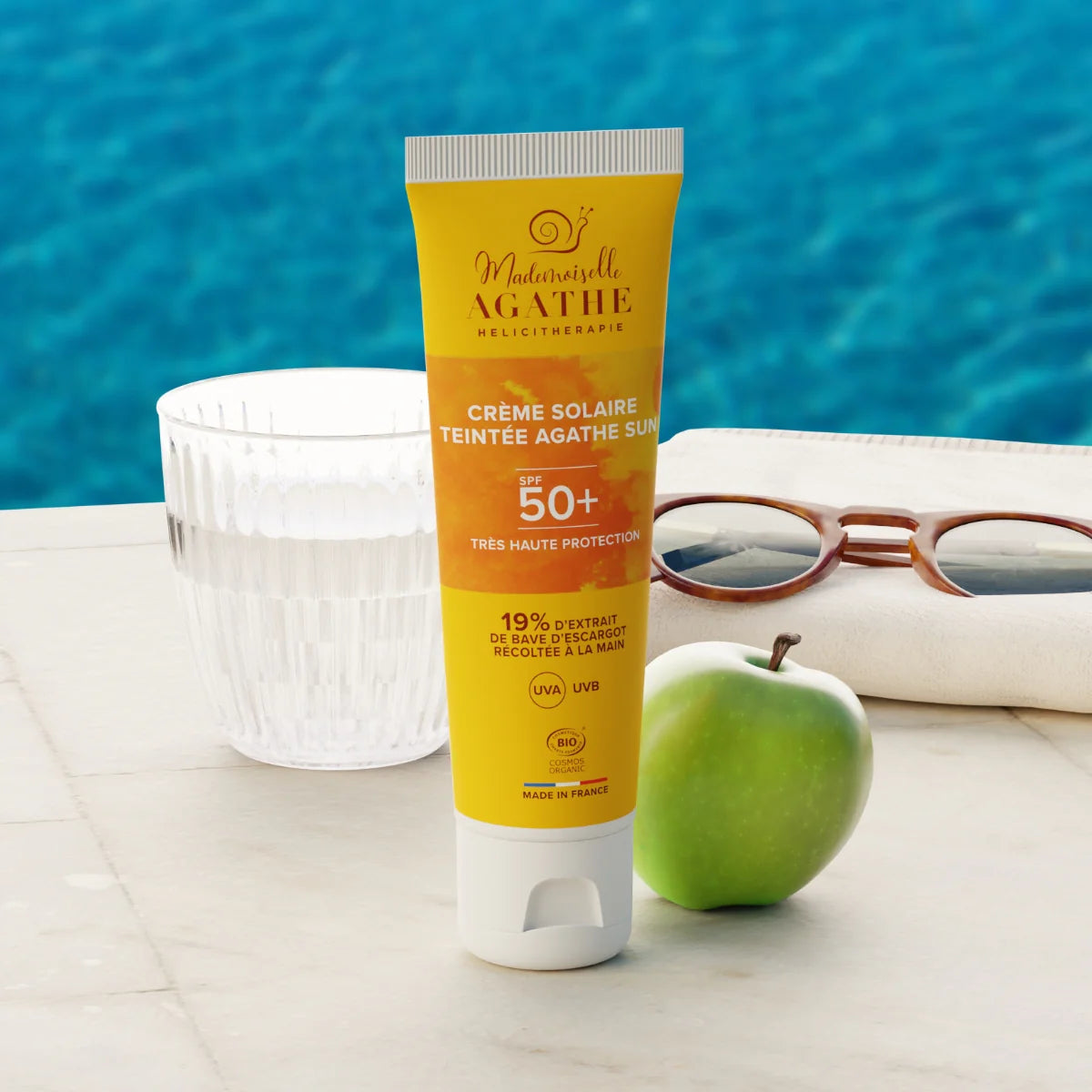Crème Solaire Certifiée Bio - Teintée SPF50+ | Mademoiselle Agathe