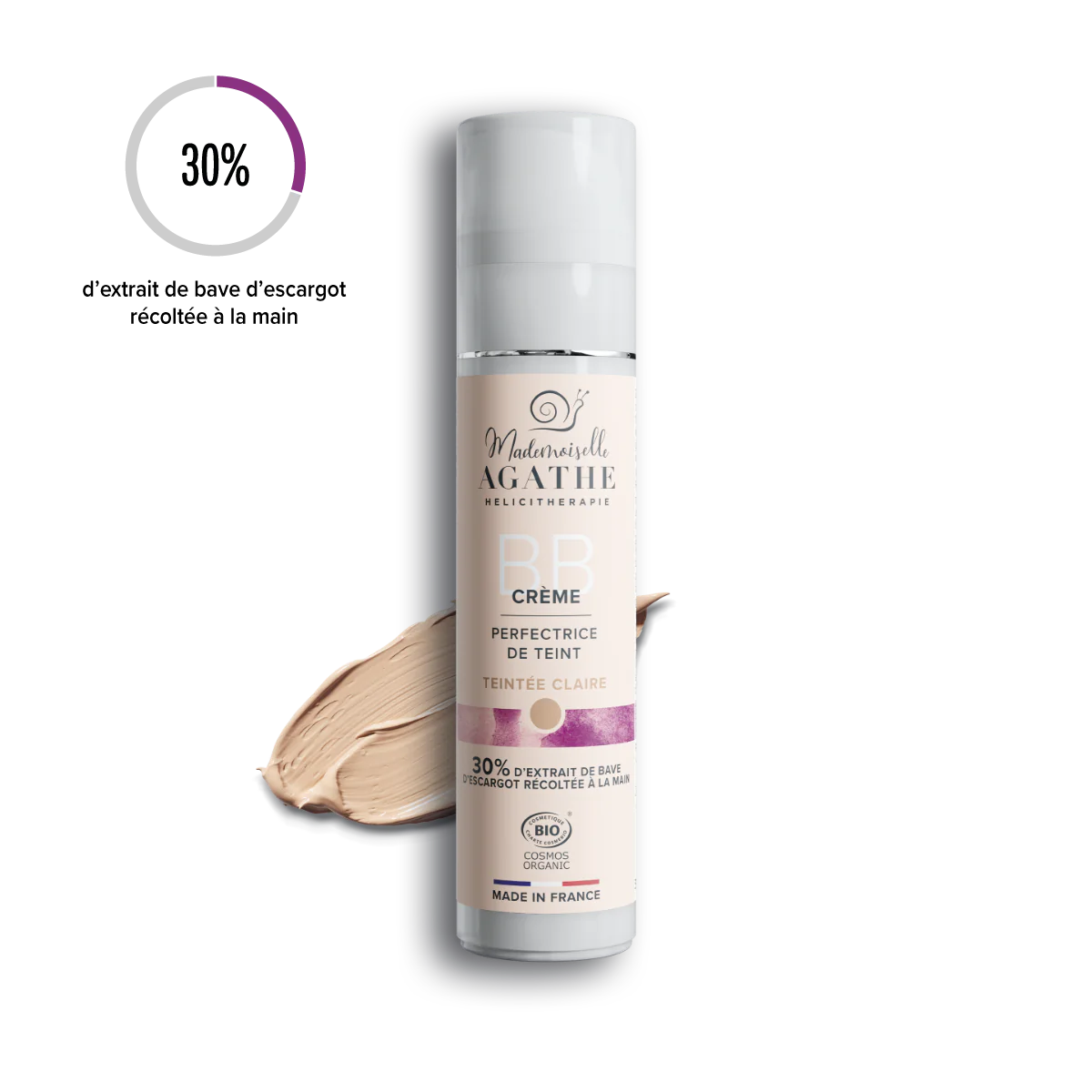 BB Cream Orgânico Certificado - Cor Clara - Aperfeiçoador de Tez | Mademoiselle Agathe