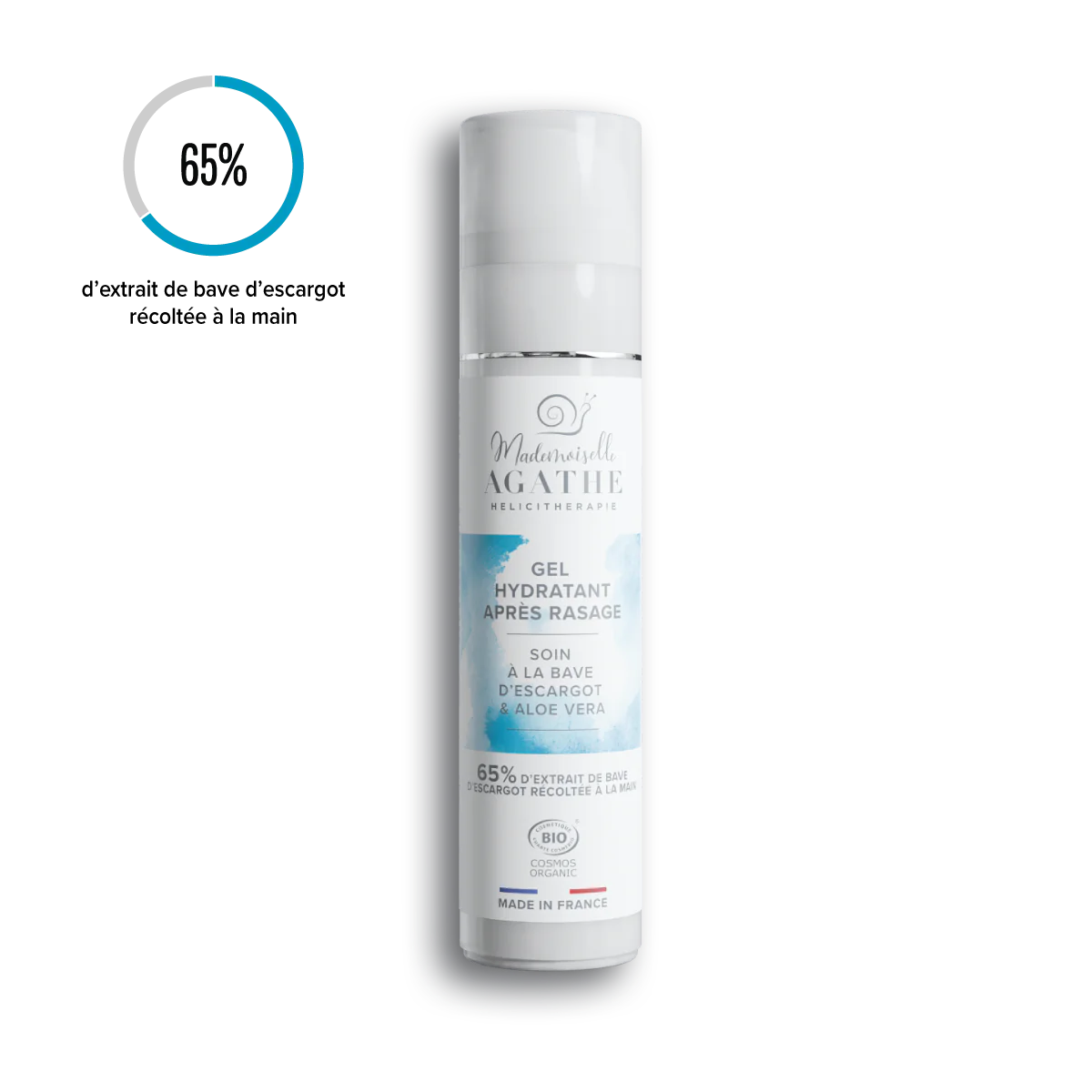 Gel pós-barba orgânico certificado - Hidratante e calmante | Mademoiselle Agathe