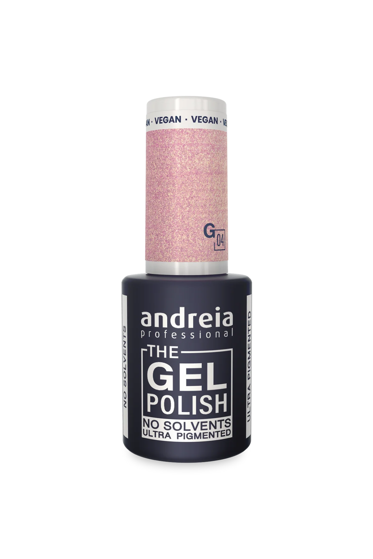 Esmalte em Gel - Gel sem Solvente G04 Glitter Rosa e Dourado - 10,5ml - Andreia Professional