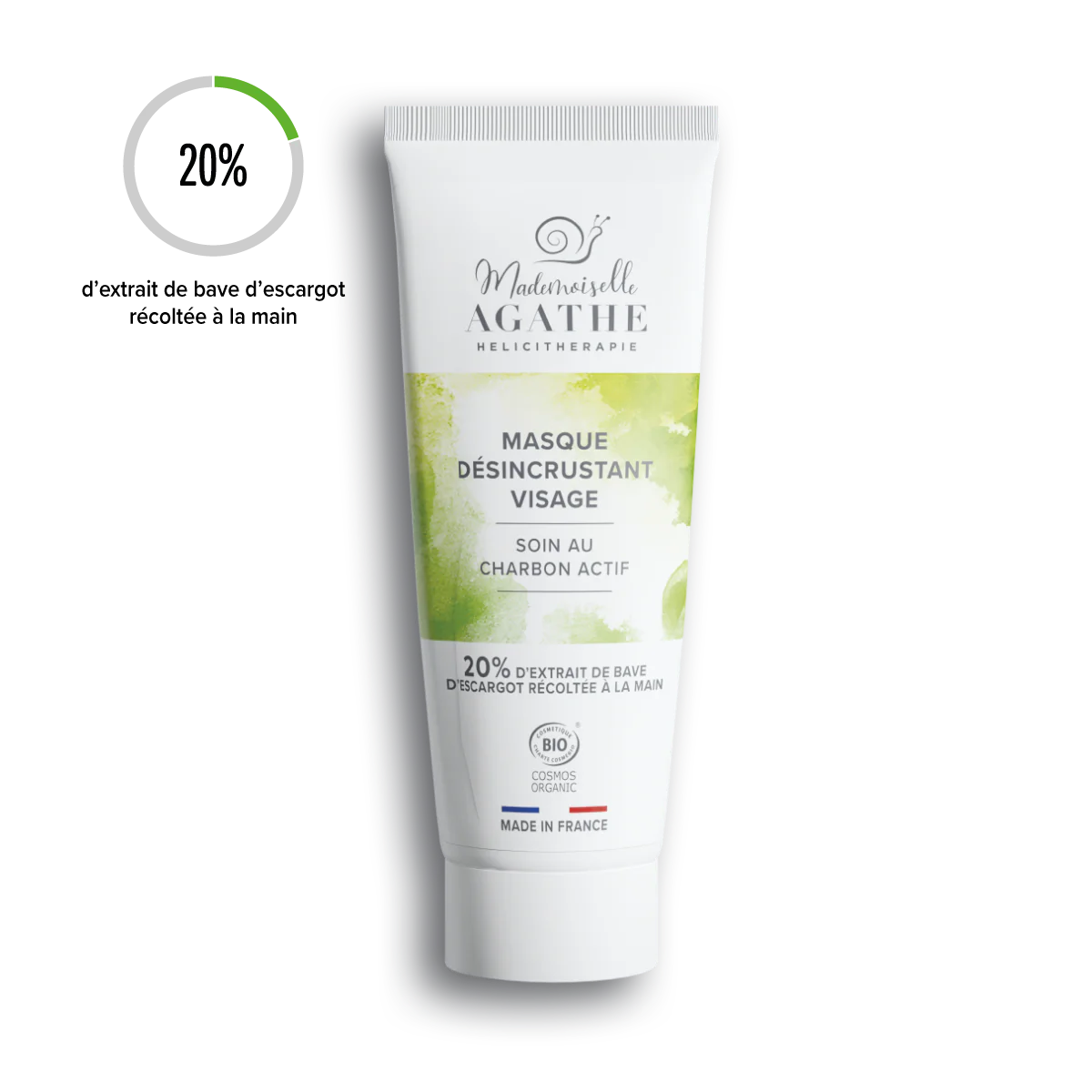 Masque au Charbon Actif Certifié Bio - Désincrustant & Purifiant | Mademoiselle Agathe