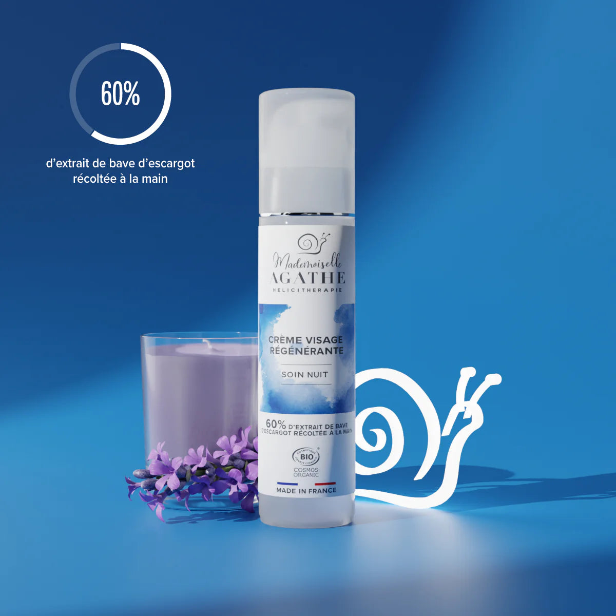 Creme Noturno Orgânico Certificado - Hidratante e Regenerador | Mademoiselle Agathe