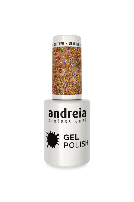 Gel Semipermanente para Unhas 260 Glitter Dourado - 10,5ml - Andreia Professional