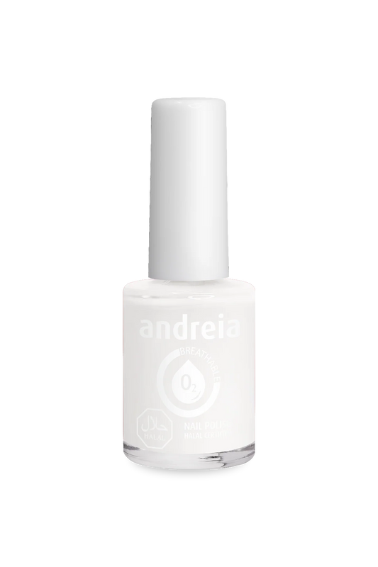 Halal Breathable Nail Polish B20 Blanc Perle - 10,5ml - Andreia Professional