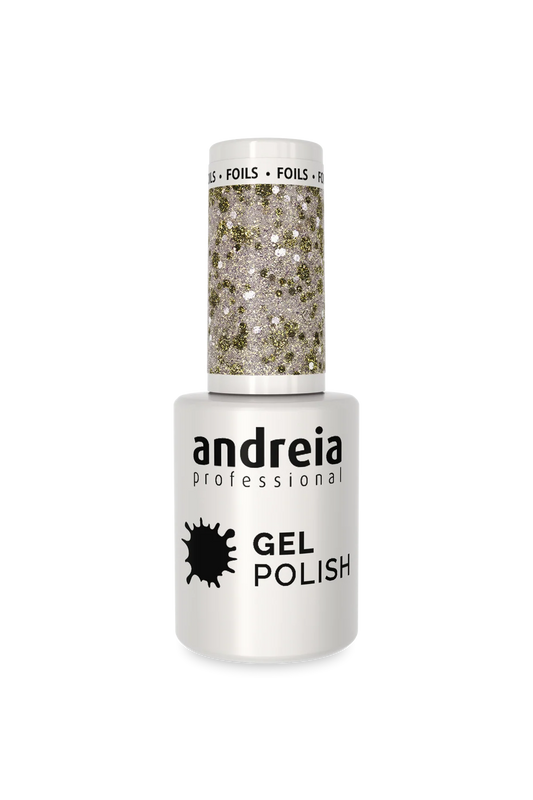 Gel Semipermanente 254 Glitter Prata - 10,5ml - Andreia Professional