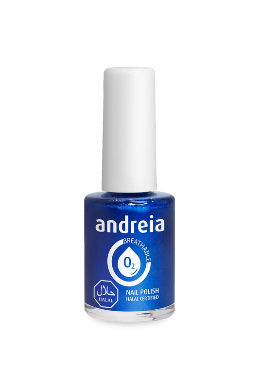 Halal Breathable Nail Polish B13 Bleu métallisé - 10,5ml - Andreia Professional
