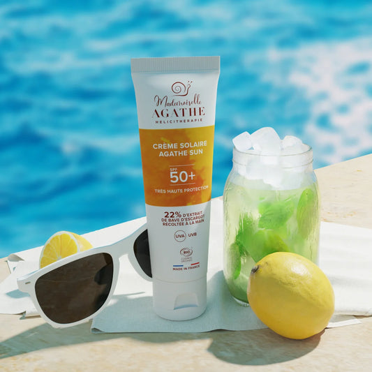 Crème Solaire Certifiée Bio - Non Teintée SPF50+ | Mademoiselle Agathe