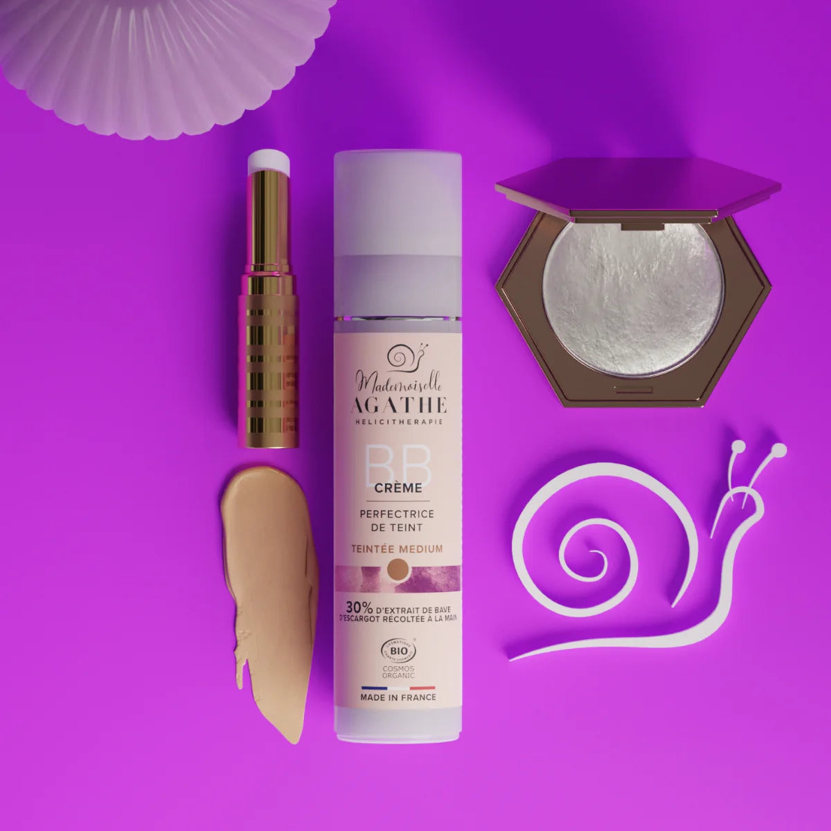 Bb crème à la bave d'escargot bio - teintée medium - Mademoiselle Agathe