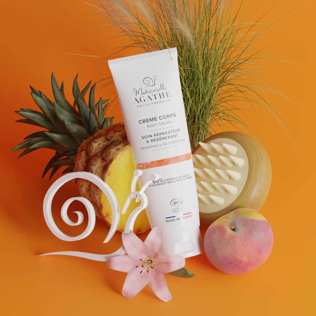 Crème corps à la bave d'escargot bio - réparatrice & régénérante - Mademoiselle Agathe