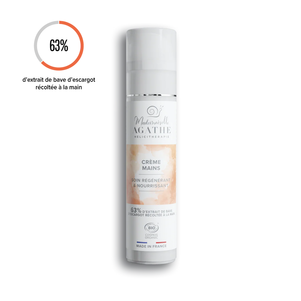 Crème mains à la bave d'escargot bio - nourrissante & régénératrice - Mademoiselle Agathe