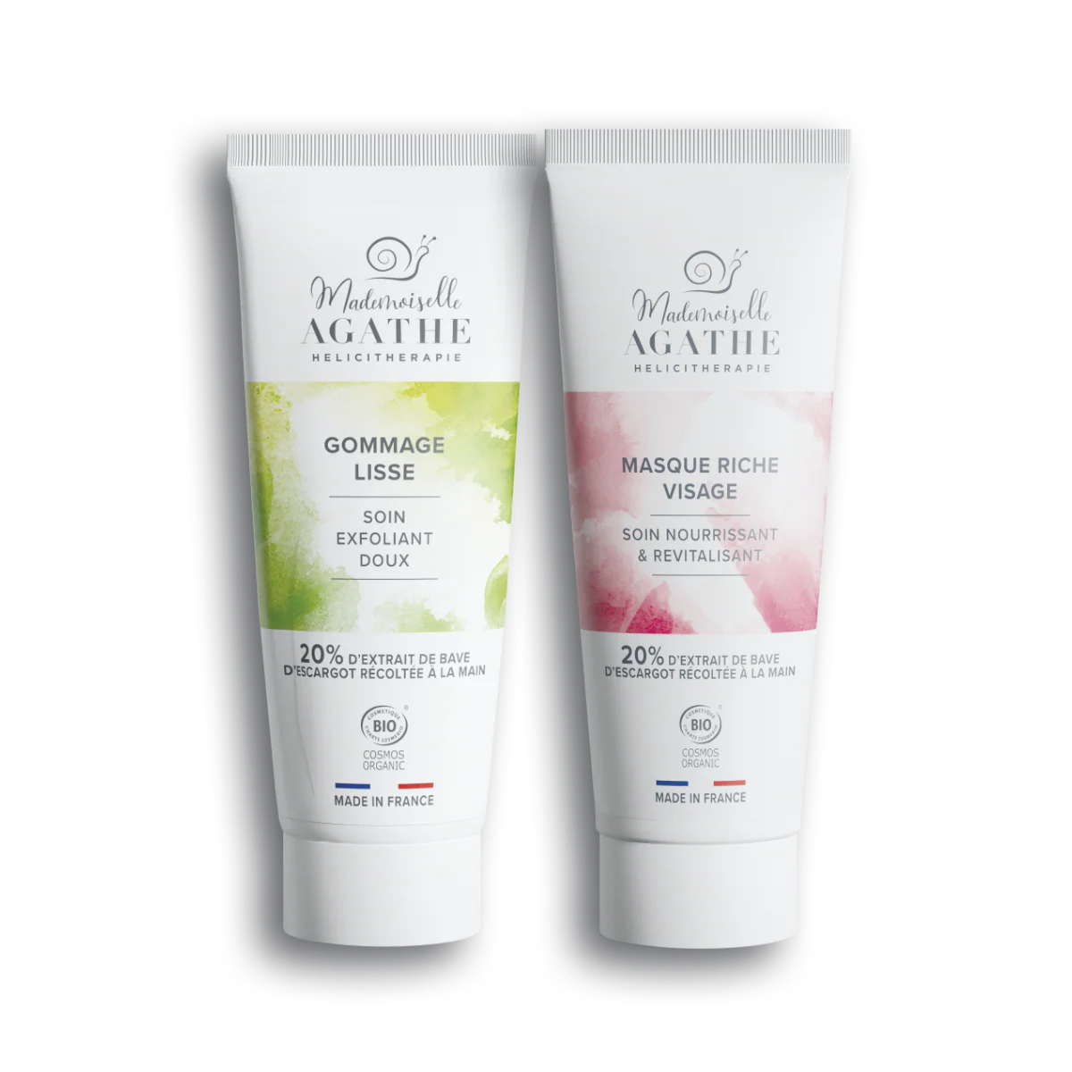 Duo Velours nourrissant à la bave d'escargot - Exfoliant & revitalisant - Mademoiselle Agathe