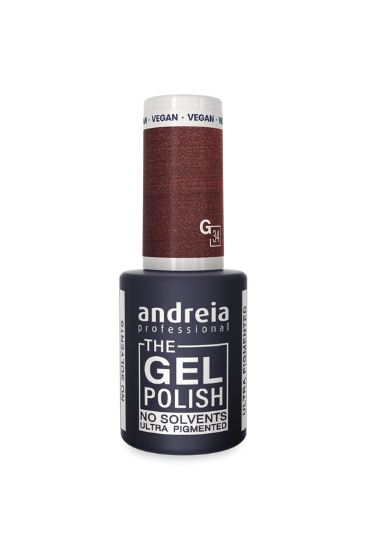 The Gel Polish - Solvent Free Gel G34 Marron Métallisé - 10,5ml - Andreia Professional