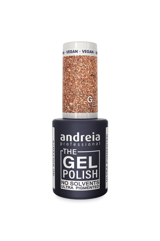 The Gel Polish - Solvent Free Gel G37 Glitter Doré - 10,5ml - Andreia Professional