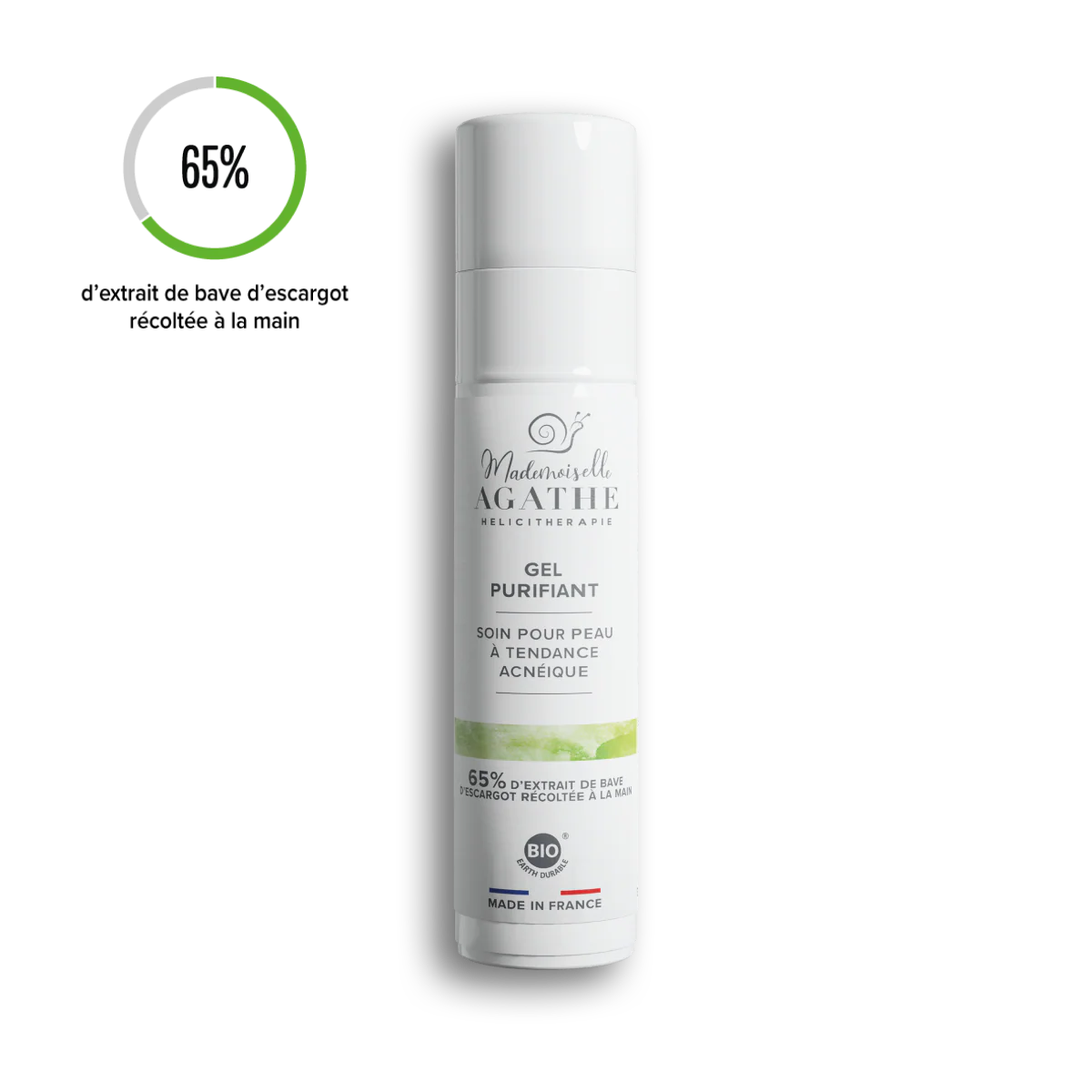 Gel purifiant à bave d'escargot - soin purifiant & anti-boutons - Mademoiselle Agathe