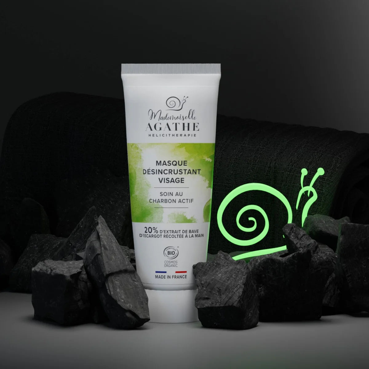 Masque au Charbon Actif Certifié Bio - Désincrustant & Purifiant | Mademoiselle Agathe