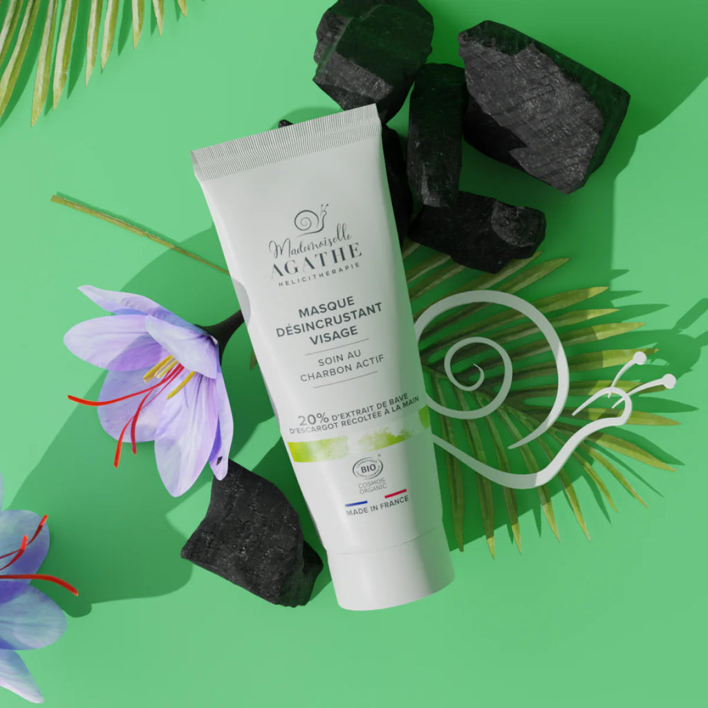 Masque au charbon actif à la bave d'escargot certifié bio - Mademoiselle Agathe