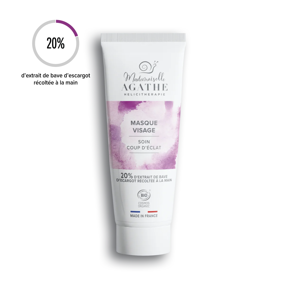 Máscara Radiante Orgânica Certificada - Iluminadora e Uniformizadora | Mademoiselle Agathe