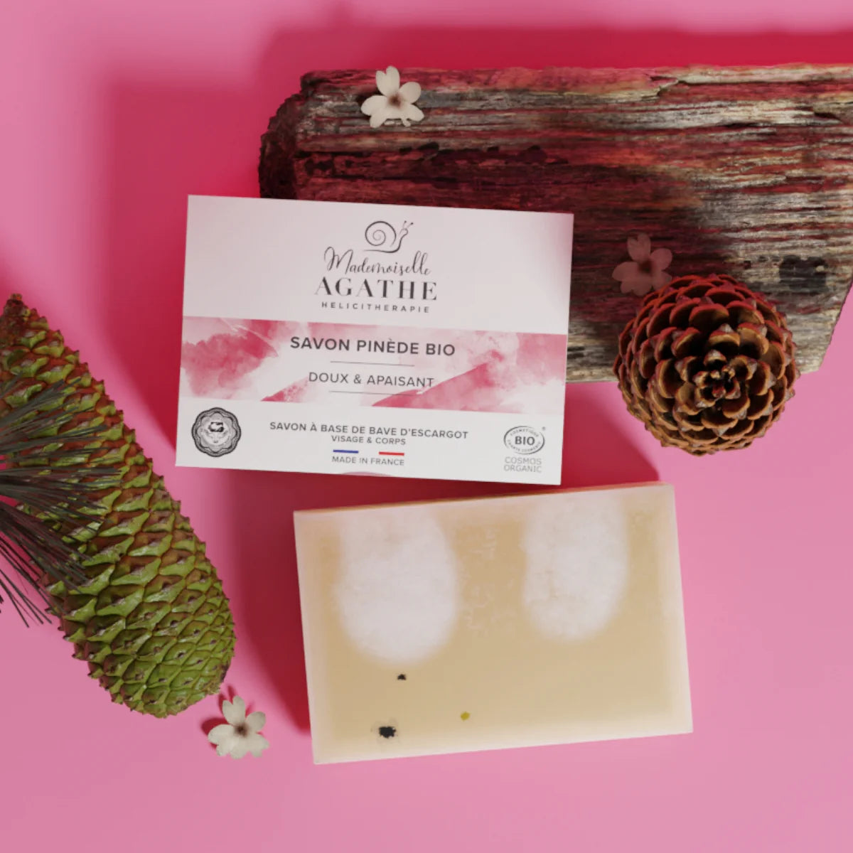 Sabonete Orgânico de Madeira de Pinho - Suave e Calmante | Mademoiselle Agathe