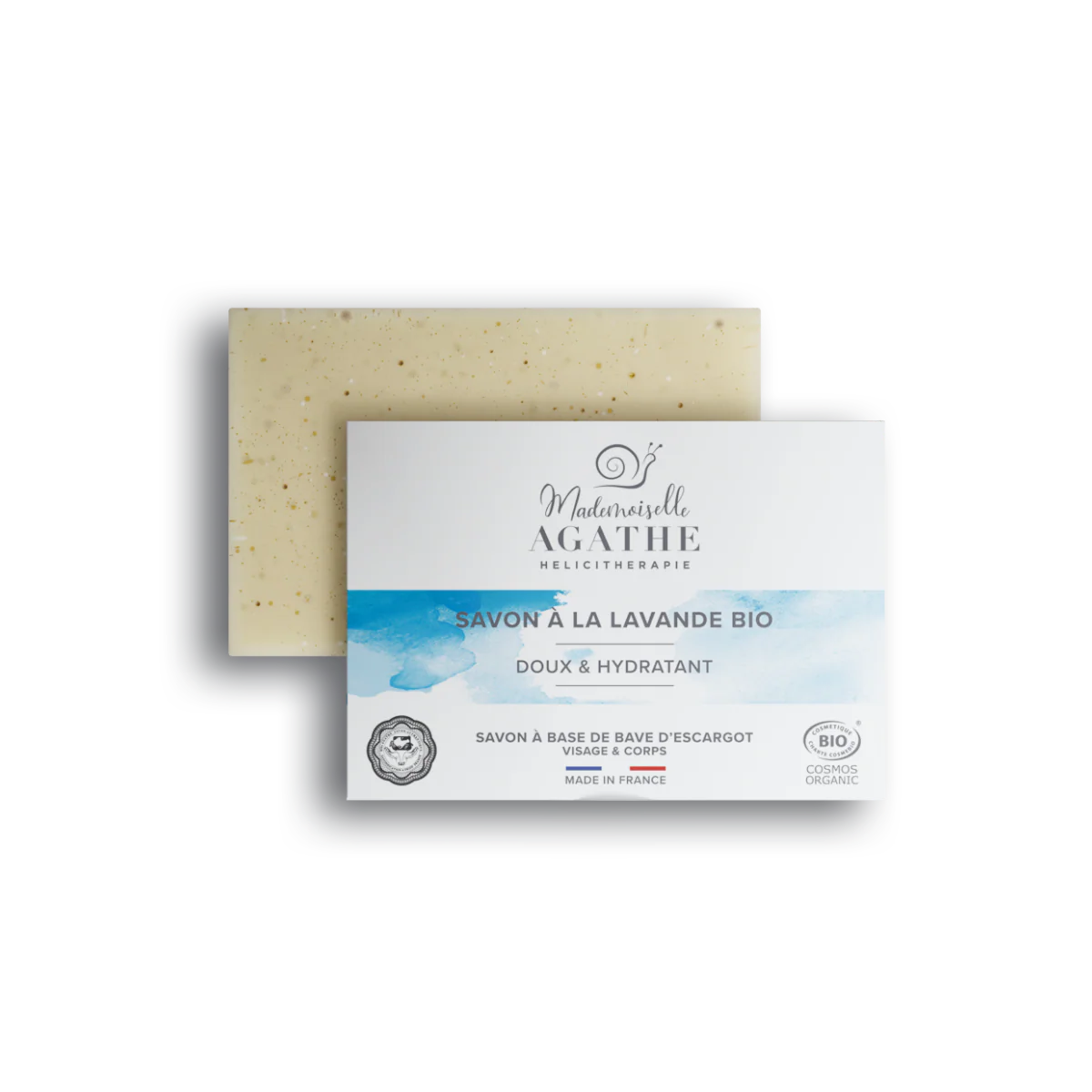 Savon lavande à la bave d'escargot bio - doux & hydratant - Mademoiselle Agathe