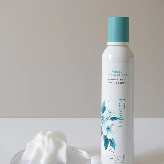 Mousse para corpo e cabelo com fragrância de monoi 350ml - ÔDE Cosmetics
