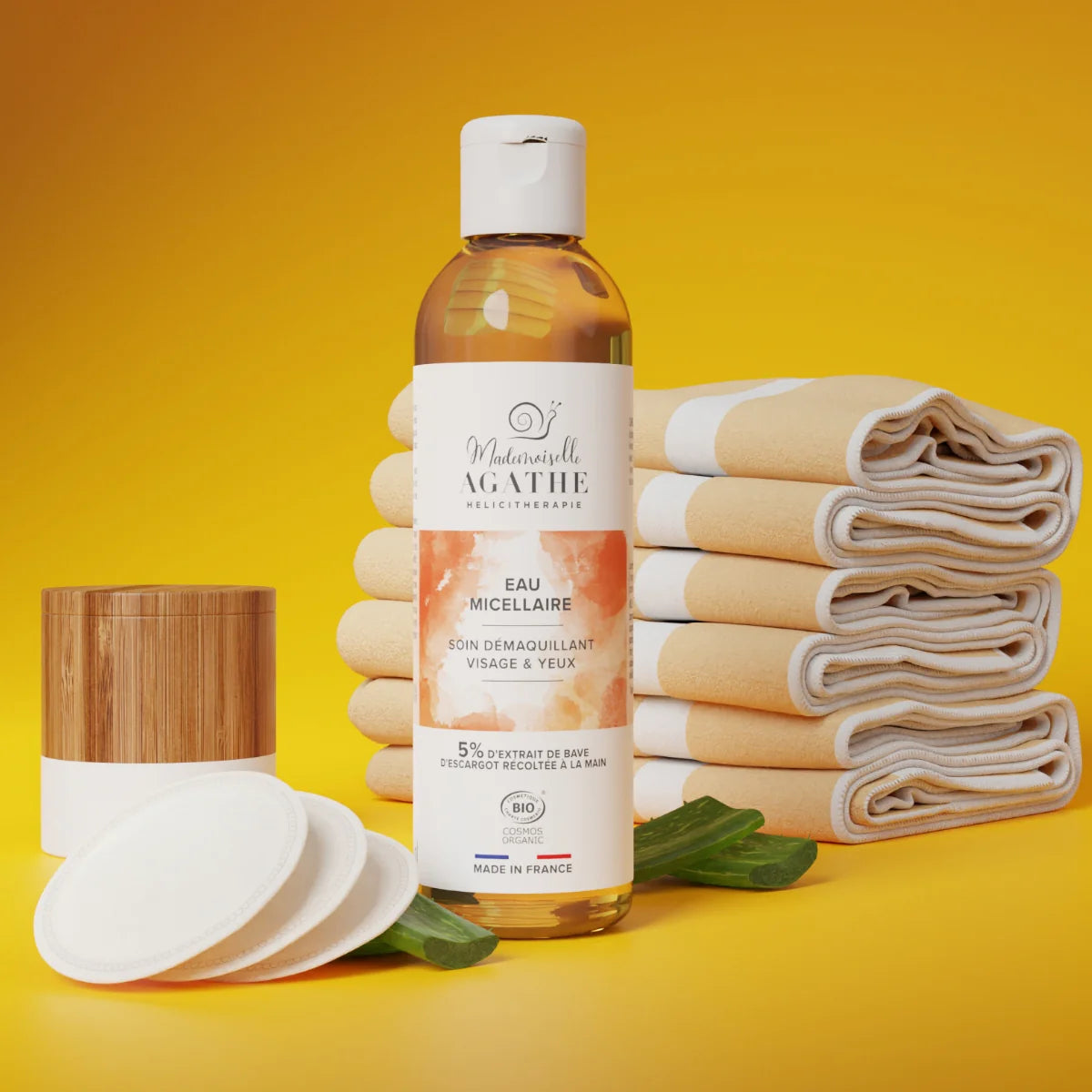 Água Micelar Orgânica Certificada - Removedor de Maquiagem para Rosto e Olhos | Mademoiselle Agathe