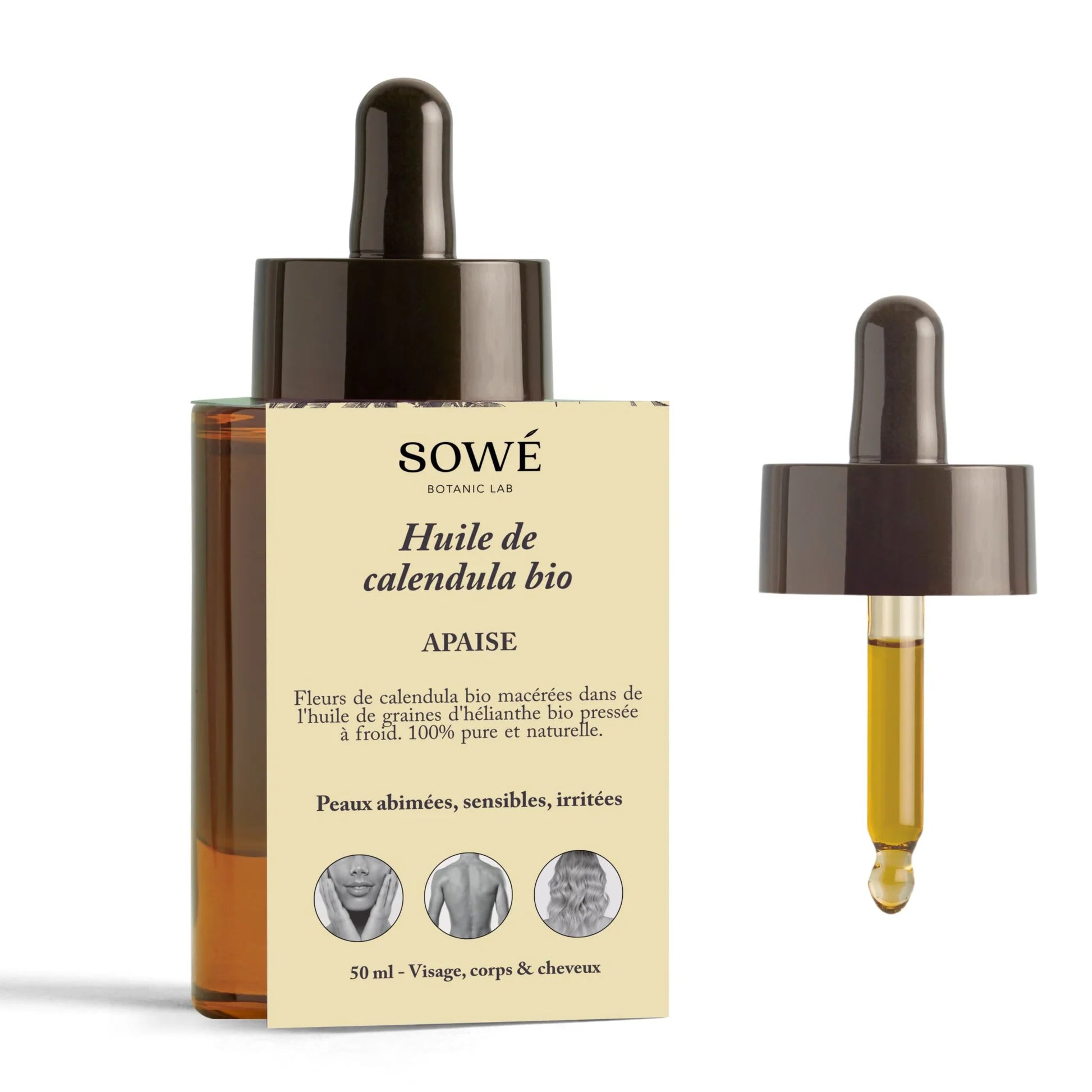 Huile de calendula BIO 50 ml - SOWÉ Botanic Lab