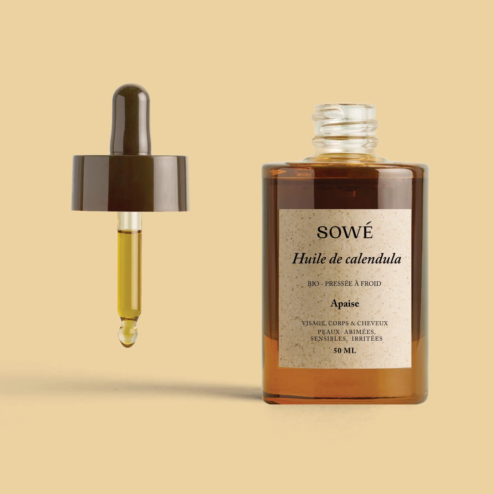 Huile de calendula BIO 50 ml - SOWÉ Botanic Lab