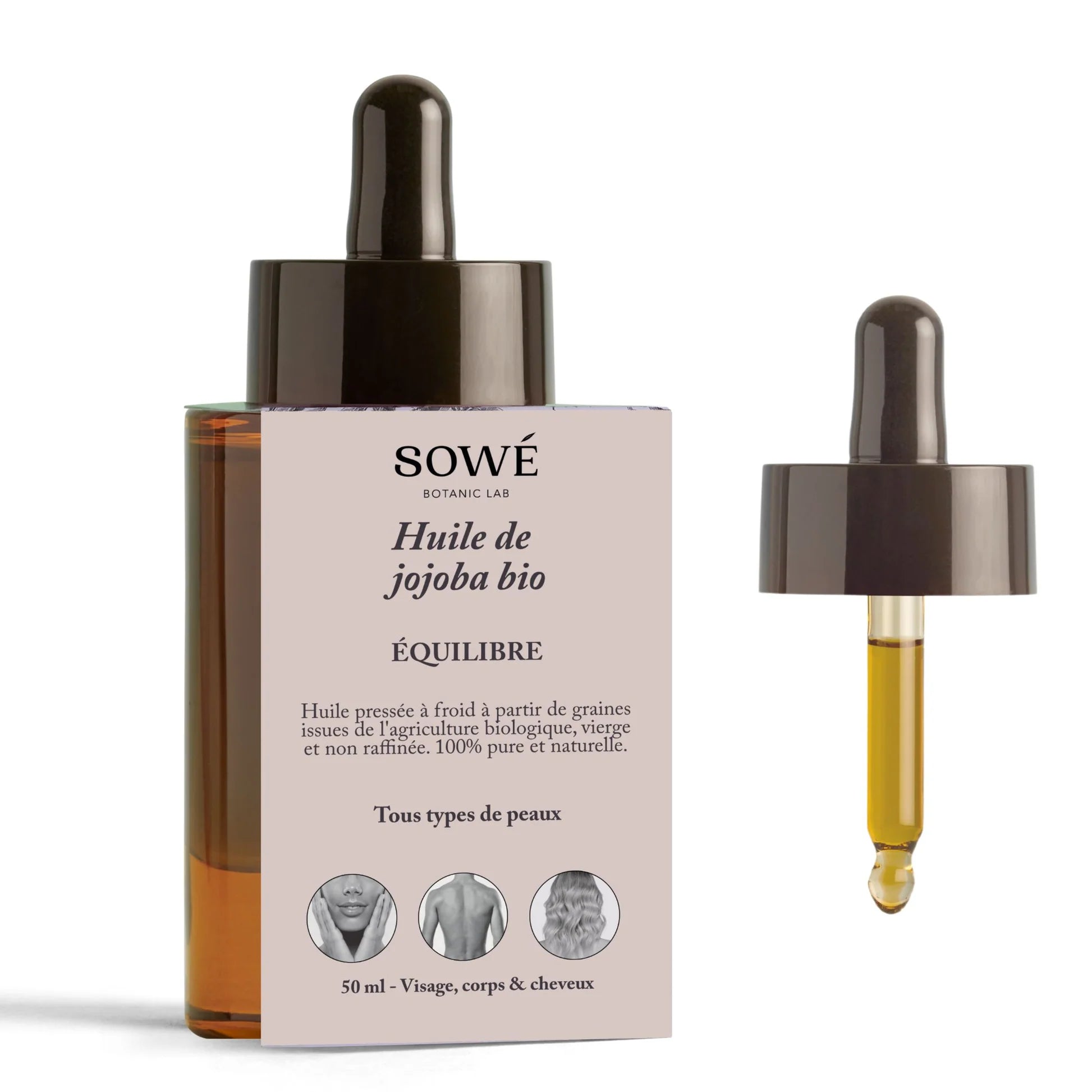 Huile de jojoba BIO 50 ml - SOWÉ Botanic Lab