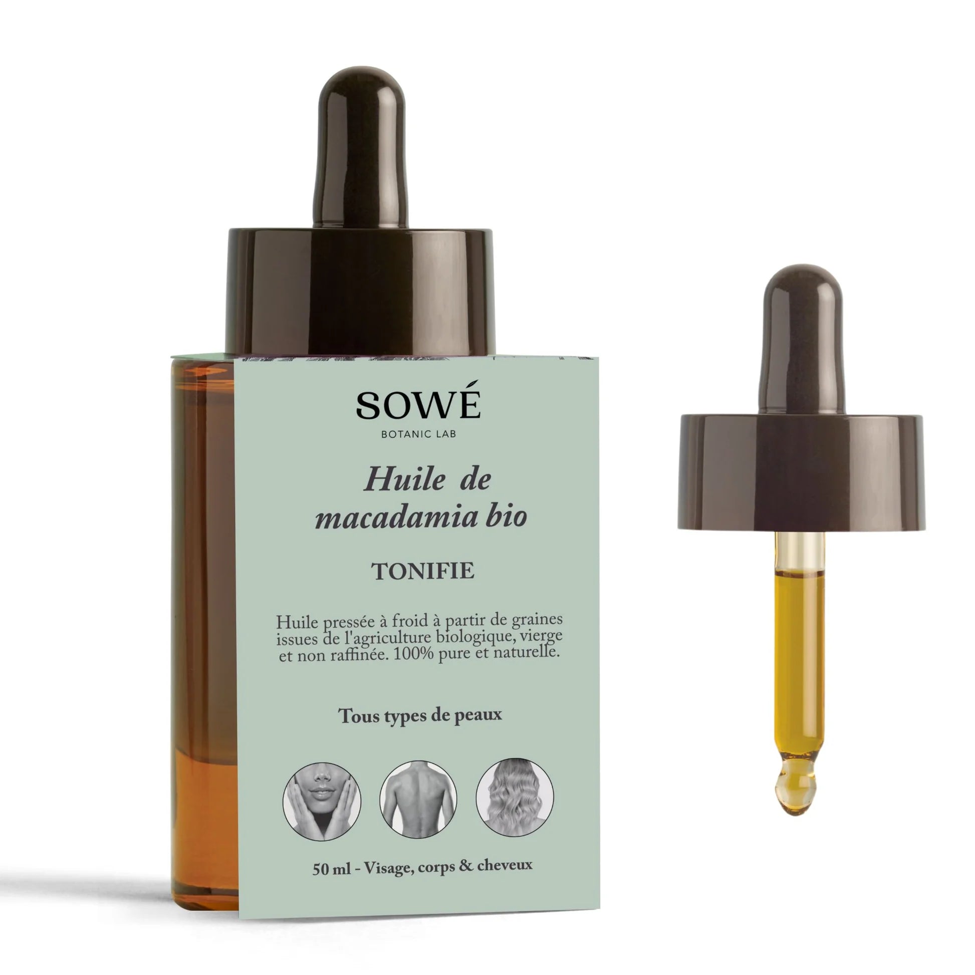 Huile de macadamia BIO 50 ml - SOWÉ Botanic Lab