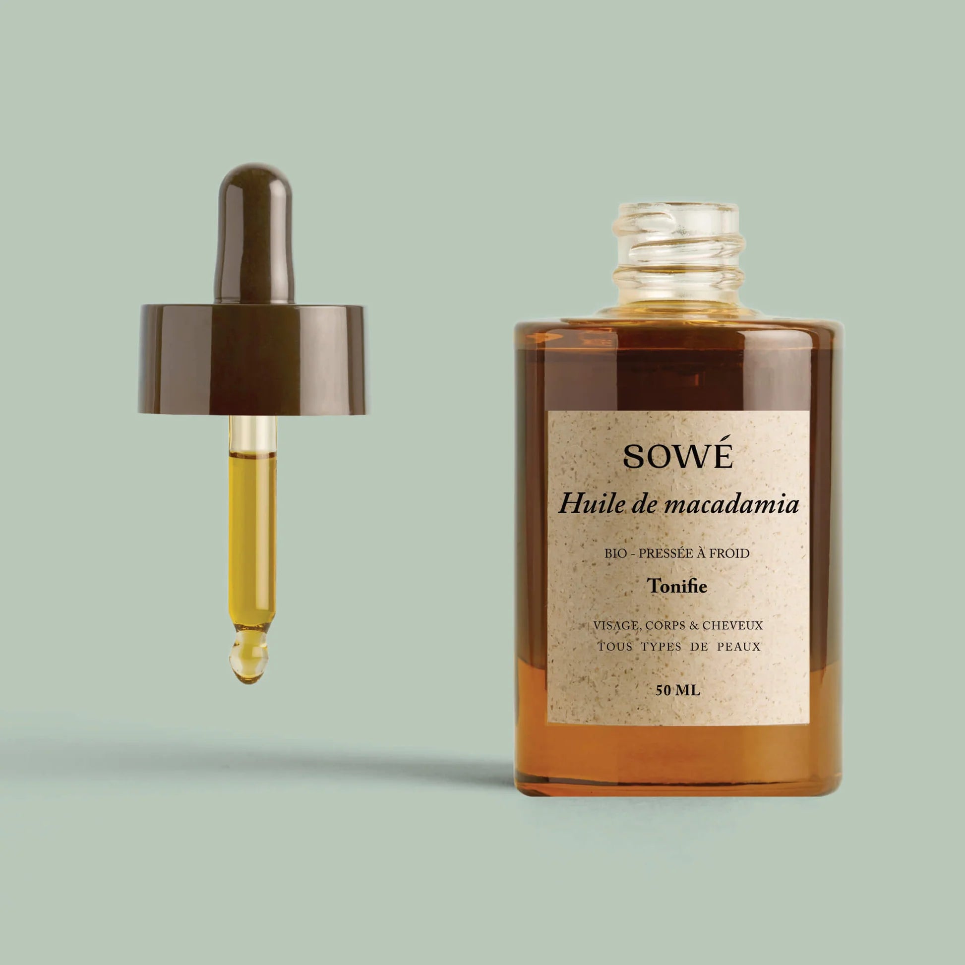 Huile de macadamia BIO 50 ml - SOWÉ Botanic Lab